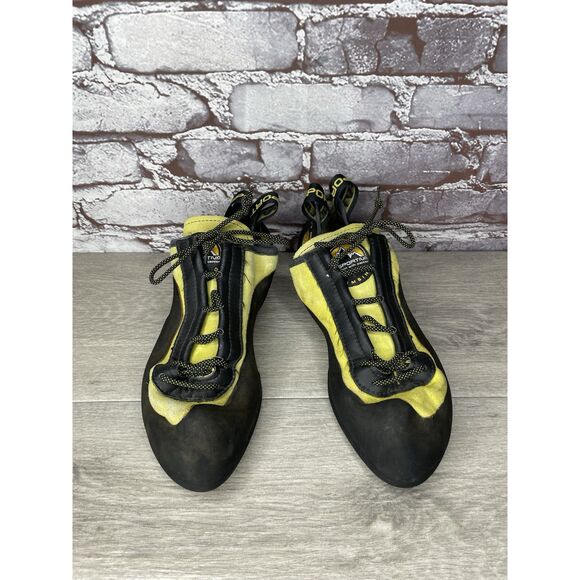 La Sportiva Vibram Miura Black Synthetic Yellow Climbing Shoes Men 10.5M US/43.5 - Picture 14 of 16
